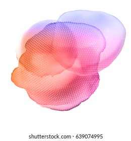 Watercolour texture background with halftone dots
