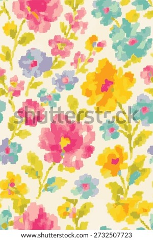 watercolour tressed allover design for printing