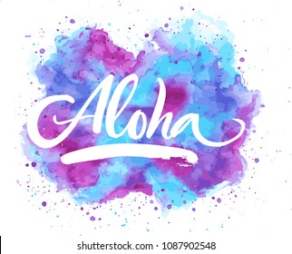 Watercolour vector background, isolated on white background, watercolour splatter, pink and blue watercolour