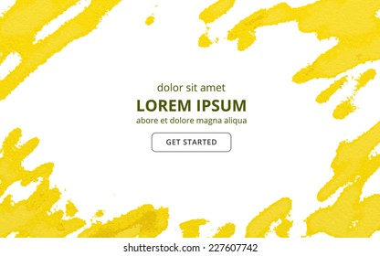 Watercolour yellow pattern with space for text in the center