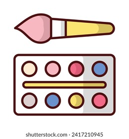 Watercolours icon isolate white background vector stock illustration