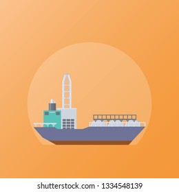 Watercraft, cargo ship flat vector 