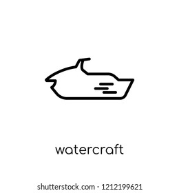 watercraft icon. Trendy modern flat linear vector watercraft icon on white background from thin line Nautical collection, editable outline stroke vector illustration