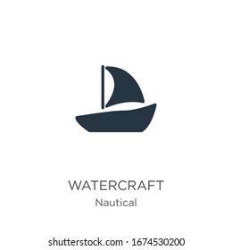 Watercraft icon vector. Trendy flat watercraft icon from nautical collection isolated on white background. Vector illustration can be used for web and mobile graphic design, logo, eps10