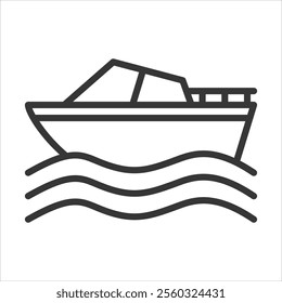 Watercraft Outline Icon Vector Illustration