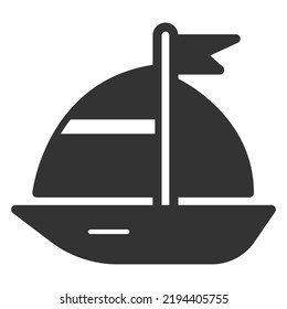 Watercraft, sailboat - icon, illustration on white background, glyph style