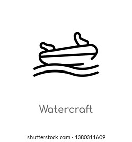 watercraft vector line icon. Simple element illustration. watercraft outline icon from nautical concept. Can be used for web and mobile