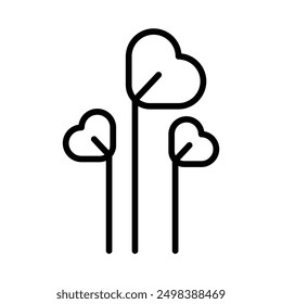 Watercress Vegetal Icono Linear Logo Mark en blanco y negro