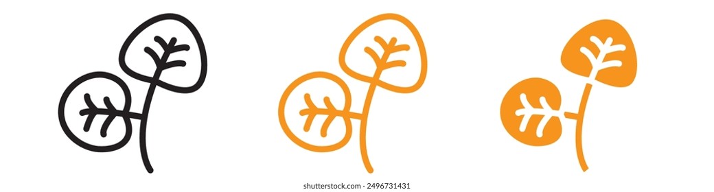 Watercress Vegetable Icon Set Healthy Food Illustrations for Nutrition and Culinary