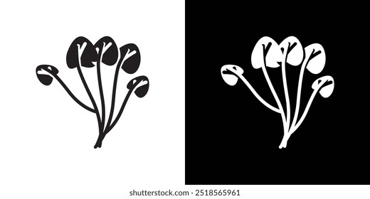 Ilustración de línea delgada plana de Vector de icono de vegetal de berro