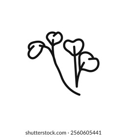 watercress vegetable icon vector line logo art