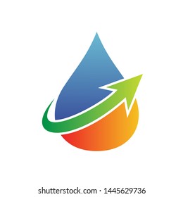 Waterdrop With Arrow Logo Design
