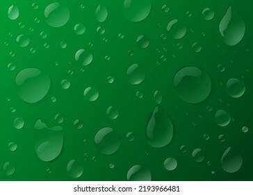 Waterdrop Background On Green Surface Purity Stock Vector (Royalty Free ...