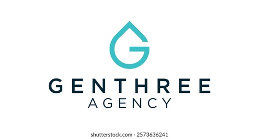The waterdrop combination logo and the letter G. Logo, template, icon, creative, vector logo, illustration