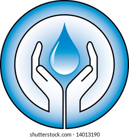 water-drop and hands