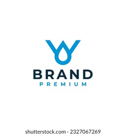 waterdrop initial letter w logo design