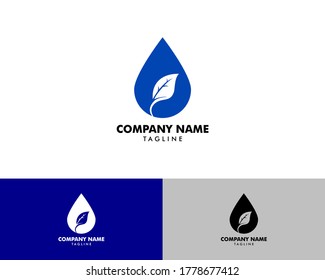 Elemento de plantilla de diseño de icono de logotipo de hoja de agua
