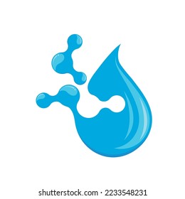 waterdrop molecule technology icon vector concept design template web