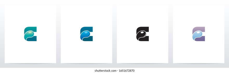Waterdrop On Letter Logo Design C