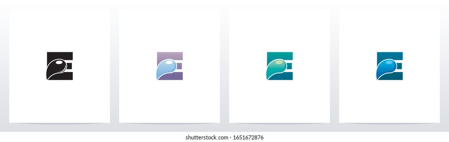 Waterdrop On Letter Logo Design E