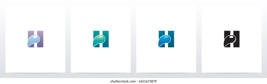 Waterdrop On Letter Logo Design H