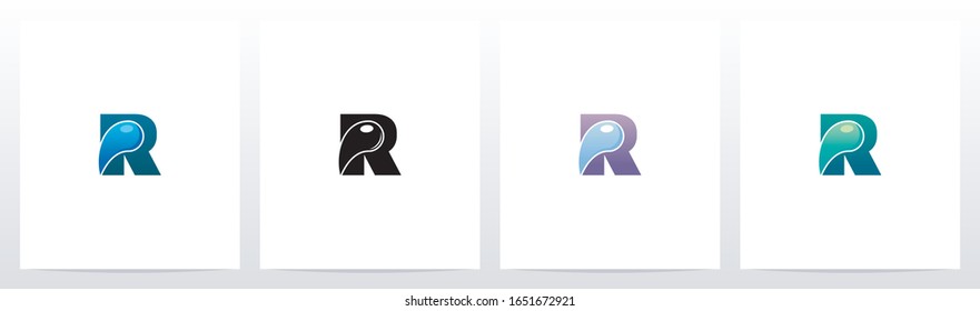 Waterdrop On Letter Logo Design R