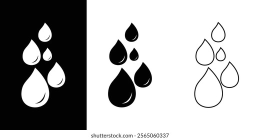 Waterdrop vector icon set. Rain drip liquid logo Waterdrop on white background, dripped, water, liquid, falling, rain