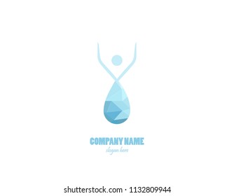 Waterdrop vector logo design - geometric