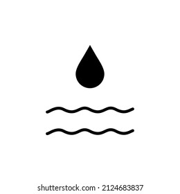 Waterdrop, Water, Droplet, Liquid Solid Icon Design Concept For Web And UI, Simple Icon Suitable for Any Purposes.