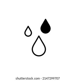 Waterdrop, Water, Droplet, Liquid Solid Line Icon Vector Illustration Logo Template. Suitable For Many Purposes.