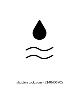 Waterdrop, Water, Droplet, Liquid Solid Line Icon Vector Illustration Logo Template. Suitable For Many Purposes.