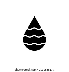 Waterdrop, Water, Droplet Solid Icon Design Concept