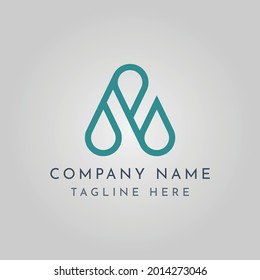 Letra de las gotas de agua Logo de un monograma