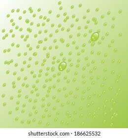 Waterdrops on green