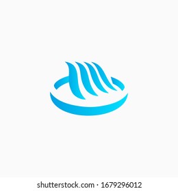 
Waterfall abstract icon isolated on background. Pond water template vector concept