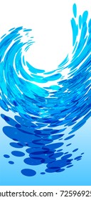 Waterfall banner, blue and white