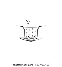 waterfall birds water icon. Element of landscape icon for mobile concept and web apps. Hand drawn waterfall birds water icon can be used for web and mobile