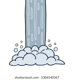 Caricatura de cascada aislada en blanco. Ilustración vectorial.