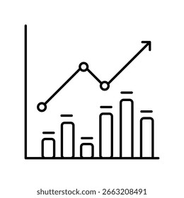 Icono de gráfico de cascada con fondo blanco Ilustración de stock de Vector