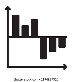 Waterfall chart isolated line vector icon