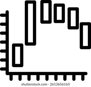 Waterfall Chart Line Vector Icon Design