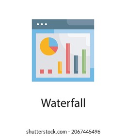 Waterfall chart vector flat Icon Design illustration. Web Analytics Symbol on White background EPS 10 File