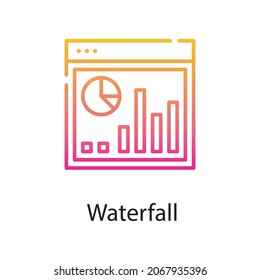 Waterfall chart vector gradient Icon Design illustration. Web Analytics Symbol on White background EPS 10 File