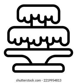 Waterfall chocolate fountain icon outline vector. Fruit cocoa. Sweet liquid