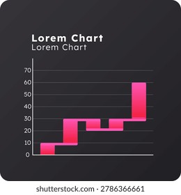 Waterfall dark slide chart. Positive and negative values of change. Data measurement. Understanding cumulative effect. Pitch deck presentation report. Infographic visualization