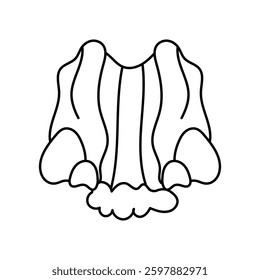 Waterfall doodle line icon with white background vector stock illustration