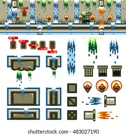 Waterfall flat game level kit