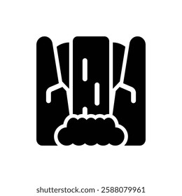 Waterfall Glyph Icon. Waterfall Icon
