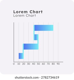 Waterfall horizontal infographic chart template. Positive negative changes values. Data monitoring instrument. Cumulative effect. Pitch deck presentation slide. Data visualization