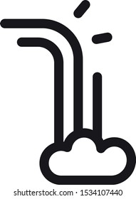 Waterfall icon with cloud from flying water